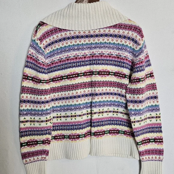 Vintage Heirloom Collectibles 2004 Colorful Zip Front Sweater Size Large - Picture 8 of 11